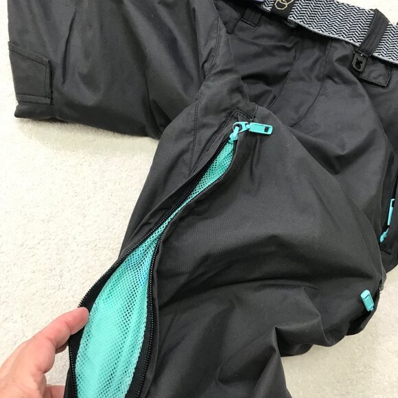 Special Blend Snowboard Pants Womens Small Gray Teal Ski Snow Winter ARCADE Belt - Picture 5 of 15